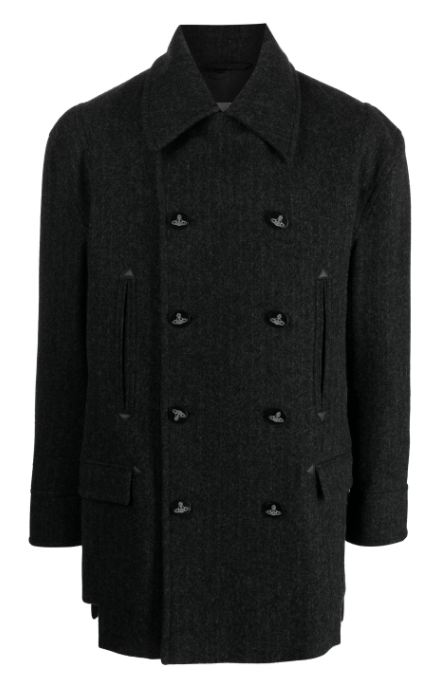 VIVIENNE WESTWOOD STRIPPED 피코트 MAN 블랙